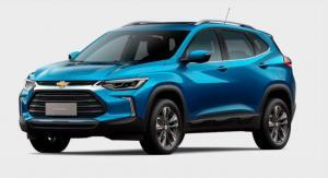 imagen ilustrativa de los colores de la Tracker vicualizada desde el perfil delantero derecho